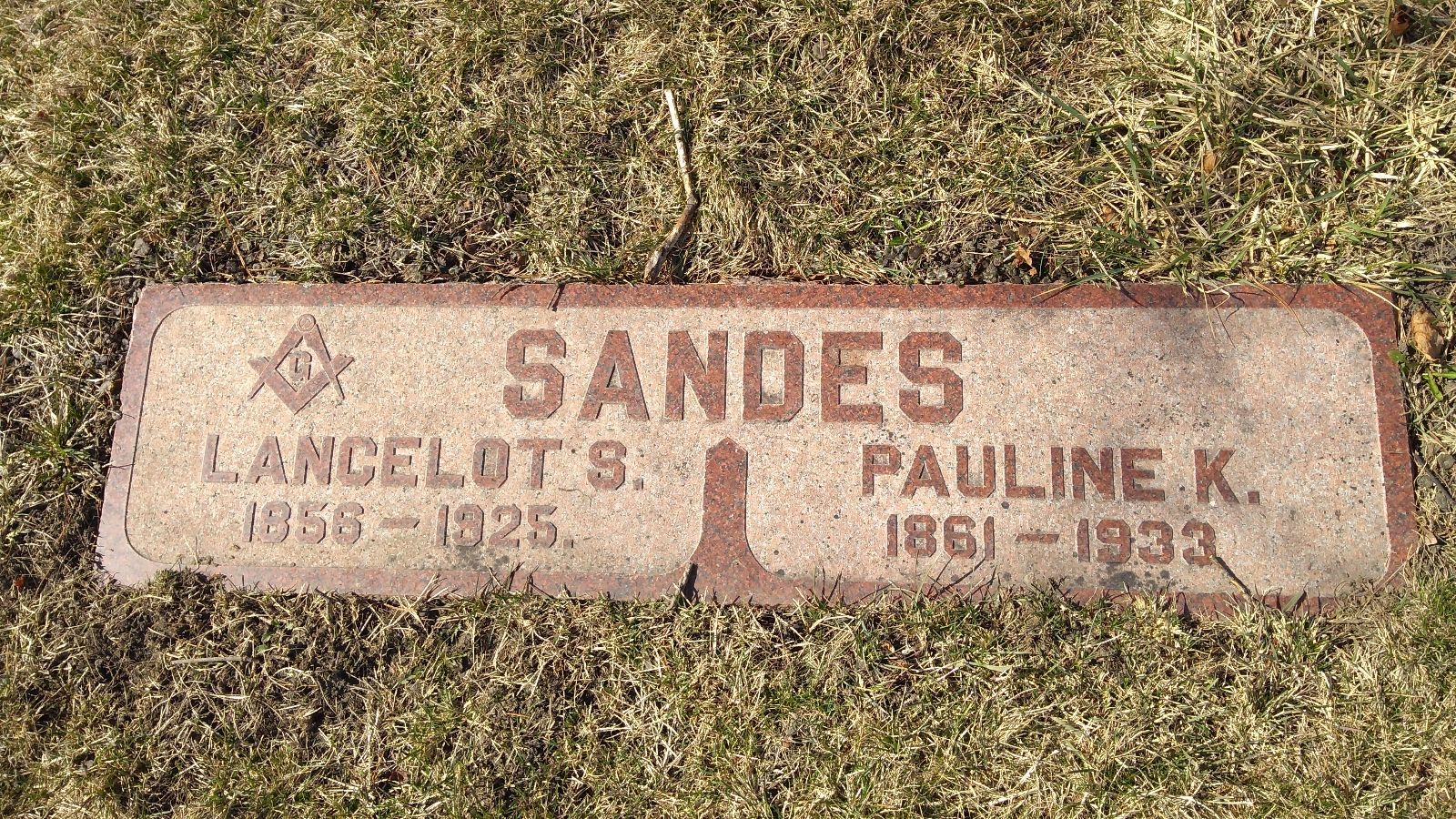 Headstone - Lancelot Samuel Sandes & Paulina K Zaremba